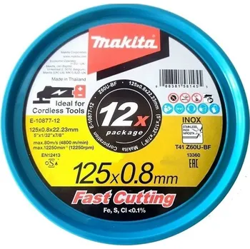 Řezný kotouč Makita řezný kotouč 125x0,8x22,23 nerez 12ks