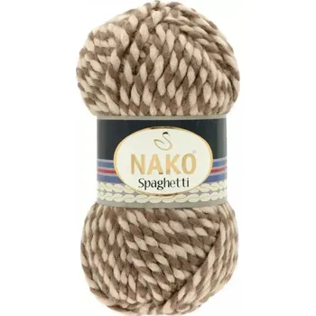 Příze Pletací příze Nako Spaghetti 21366 - hnědo bílá - DOPRODEJ