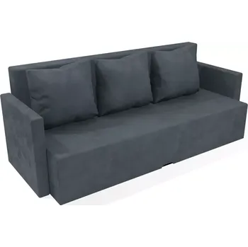 Pohovka Čalouněná rozkládací pohovka Karin s područkami - Šedá, Molitanová 12 cm, Bez taburetu