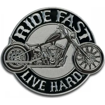 Nášivka Moto nášivka BS Ride Fast Live Hard 10 cm x 9 cm