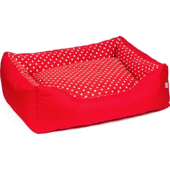 Pelíšek pro psa Iridog Pelech pro psa ZIPPY 2v1 no.3 červený s puntíkem v24 x d75 x š60 cm