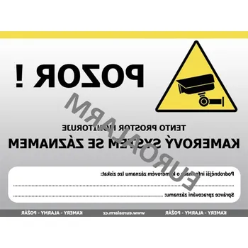 samolepka Samolepka CCTV - velká vnitřní 154x100 Povinné označení monitorovaného prostoru. Text: