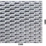 Hliníkový tahokov, kosočtvercové oko: 47x18mm, můstek: 8mm Šířka: 1500mm, Výška: 1000mm