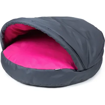 Pelíšek pro psa Pelech pro psa DONUTS kapsa no.3 šedo růžová průměr 100 cm, výška kapsy 10 cm + střecha