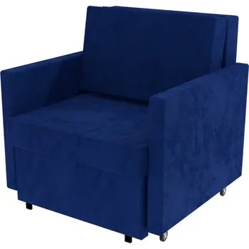 Křeslo Křeslo rozkládací čalouněné na kolečkách - Modrá, Molitanová 14 cm - Modrá, Molitanová 14 cm