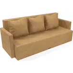 Čalouněná rozkládací pohovka Karin s područkami - Béžová, Pružinová 18 cm, 2x Taburet