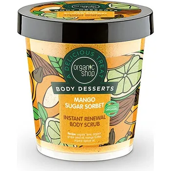 Tělový peeling Organic Shop, Body Desserts cukrový telový peeling Sorbet Mango 450ml