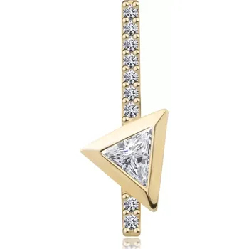 Přívěsek Zlatý přívěsek 585 - rovný zirkonový proužek, čirý trojúhelníkový zirkon