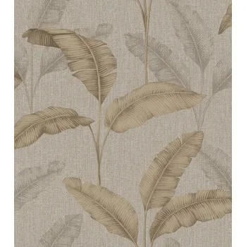 Tapeta Papírová tapeta hnědá, šedá, listy banánovníku 200324 / Tapety na zeď Aldora IV (0,53 x 10,05 m) Rasch