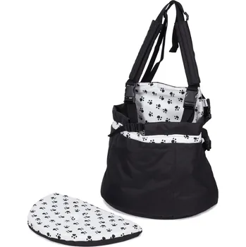 Psí batoh Iridog Batoh na psa 2v1 SKIPPIE no.1 černý s černými tlapkami v22 x d26 x š17 cm
