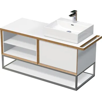 Umyvadlo OXO multi - skříňka 120 cm s umyvadlem na desku vpravo, 1 zásuvka, držák na ručník vpravo, závěsná OXO MULTI OALU 120P 60 1Z KDP