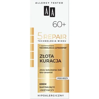 Pleťový krém AA, Age Technology 5Repair 60+ Golden Treatment Spevňujúci a revitalizačný očný krém 15ml