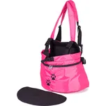 Iridog Batoh na psa 2v1 ZIPPY no.1 šusťák růžový tlapky v22 x d26 x š17 cm