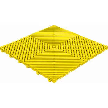 Venkovní dlažba Plastová perforovaná zátěžová dlaždice Performance Floor Race Flat 40 x 40 x 1,8 cm - žlutá