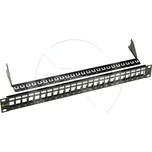 SX24M-0-STP-BK-UNI - 19" patch panel, 1U, 24 portů, neosazený