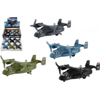 autíčko Vrtulník nákladní kov/plast 14x17cm na zpětné natažení na baterie se zvukem,světlem 4 barvy