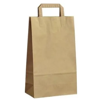 Papírová taška hnědá Topcraft 220x100x360 mm s plochým uchem