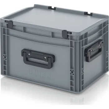 paleta Euro přepravky kufry 3G 40 x 30 x 28,5 cm - Stříbrošedá - materiál: PP - ED 43/27 HG 3G