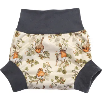 Plenkové kalhoty Breberky Natahovací svrchní kalhotky PUL - Pěnkava VELIKOST: M (7-11kg)