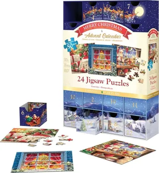 Puzzle Eurographics Puzzle Adventní kalendář Veselé Vánoce 24x 50 dílků