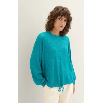 Dámské tričko TOM TAILOR® DÁMSKÉ RAGLÁNOVÉ TRIKO S PODKASEM - ZELENÝ MELÍR M