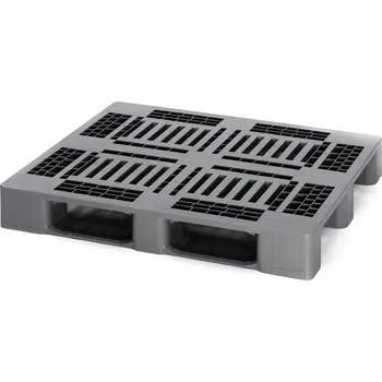 paleta Hygienické palety bez bezpečnostního okraje 120 x 100 x 15,2 cm, 3 ližiny nesvařované - Stříbrošedá - materiál: HD-PE - H3 OS