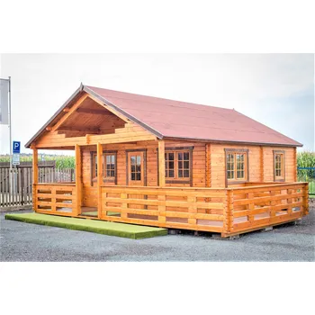 Zahradní domek Zahradní srubová chata, zahradní domek s terasou Argus 6 x 6 m, 36 m2, přírodní borovice/smrk