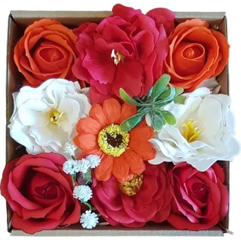 Mýdlo made by ANTEROS Dekorace Mýdlové květy Red Peony mix v dárkovém boxu