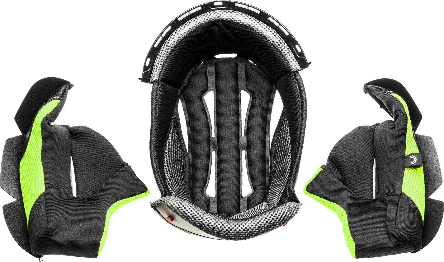 Lícnice a klobouk pro přilby cross cup two/sonic, cassida (černá/šedá/žlutá fluo, vel. xs)