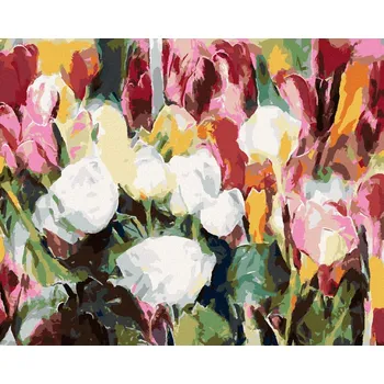 Hračka Diamondi Diamantové malování - PLNO RŮŽÍ A TULIPÁNŮ Rozměr: 40x50 cm, Rámování: bez rámu a bez vypnutí plátna