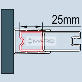 Smart30 Forum Profil stohovací k rozšíření dveří nebo boční stěny ke zdi o 25 mm, aluchrom, AMA1.50.2000