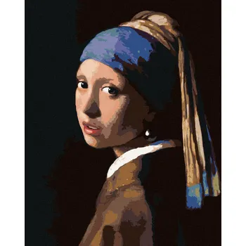 Hračka Diamondi Diamantové malování - DÍVKA S PERLOU (J. VERMEER) Rozměr: 40x50 cm, Rámování: bez rámu a bez vypnutí plátna