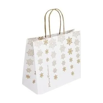 Papírová taška s motivem vločky 250x110x200 mm s krouceným uchem