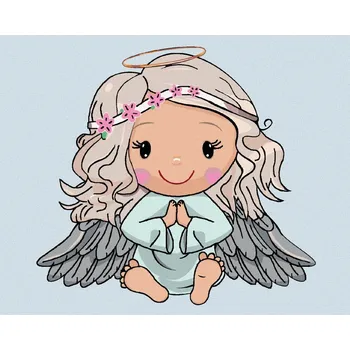 Hračka Diamondi Diamantové malování - DĚTSKÝ ANDĚL S KUDRLINKAMI Rozměr: 40x50 cm, Rámování: bez rámu a bez vypnutí plátna