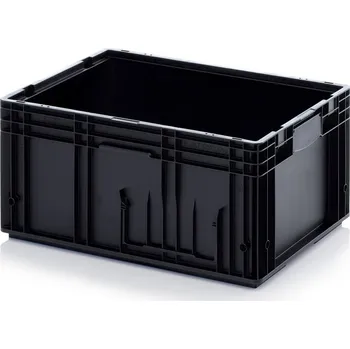 paleta ESD RL-KLT přepravky 60 x 40 x 28 cm - Dopravní černá - materiál: ESD PP - ESD RL-KLT 6280