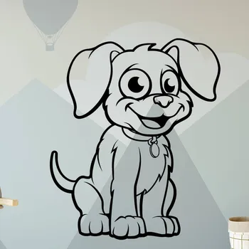 Samolepící dekorace Živá Zeď Samolepka na zeď Dětský pejsek Barva: černá