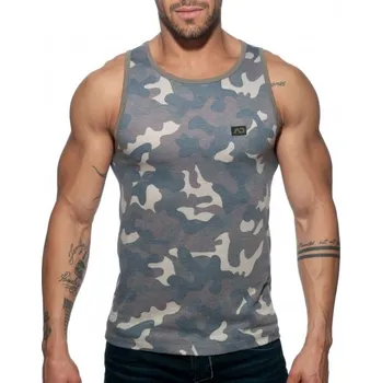 Pánské tílko Addicted AD801 Washed Camo Tank Top Camouflage M, pánské maskáčové tílko