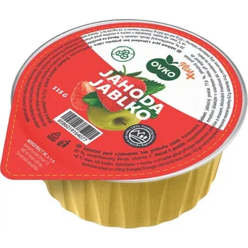 Dětská výživa Ovocné pyré 115 g jablečné s jahodami bez přídavku cukrů OVKO