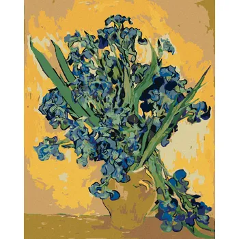 Hračka Diamondi Diamantové malování - ZÁTIŠÍ VÁZA S KOSATCI NA ŽLUTÉM POZADÍ (VINCENT VAN GOGH) Rozměr: 40x50 cm, Rámování: bez rámu a bez vypnutí plátna