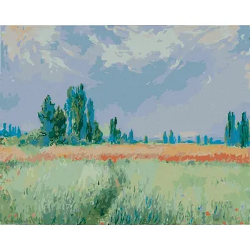 Hračka Diamondi Diamantové malování - PŠENIČNÉ POLE (CLAUDE MONET) Rozměr: 40x50 cm, Rámování: bez rámu a bez vypnutí plátna
