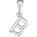 Stříbrný přívěšek písmeno B se zirkony STRZ1003BF