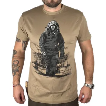 Pánské tričko JUBÖ Tričko BUSHCRAFT Bushcrafťák - pískové Velikost: M