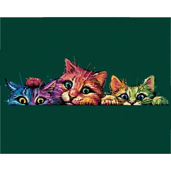 Hračka Diamondi Diamantové malování - BAREVNÉ KOČKY Rozměr: 40x50 cm, Rámování: vypnuté plátno na rám