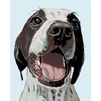 Hračka Diamondi Diamantové malování - ŠŤASTNÝ PES Rozměr: 40x50 cm, Rámování: vypnuté plátno na rám