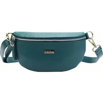 Kabelka Dámská tmavě tyrkysová kožená ledvinka Mia More no. 029