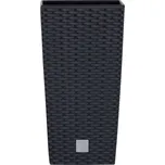 Prosperplast Květináč RATO SQUARE + vklad antracit 32,5cm x 32,5cm x 61cm