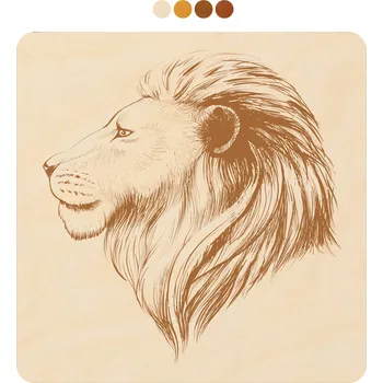Podtácek WoodenPuzzle.cz Čtvercový dřevěný podtácek s motivem - Lev Počet: 1 kus
