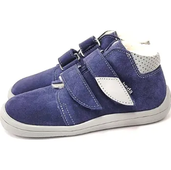 Dívčí bačkory Beda barefoot Zimní kožené boty s kožíškem a membránou - LUCAS (BF 0001/W/MK/2), Boty Beda Velikost: 24