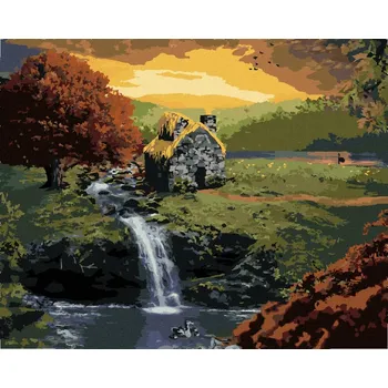 Hračka Diamondi Diamantové malování - LESNÍ CHATIČKA S POTŮČKEM Rozměr: 40x50 cm, Rámování: bez rámu a bez vypnutí plátna