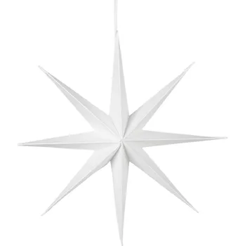 Vánoční dekorace Vánoční papírová hvězda na zavěšení Broste STAR 50 cm | bílá